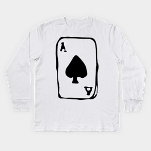 Ace of Spades Doodle Black Kids Long Sleeve T-Shirt